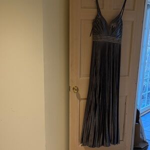 Camille La Vie Black Pleated Maxi with Spaghetti Straps